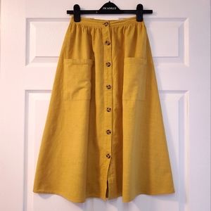 🍂Bleuh Ciel Yellow Skater Skirt